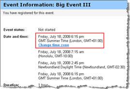 Events by Date page the List of Events by Program page the