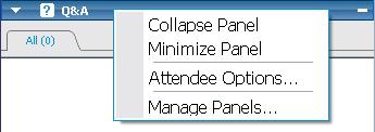 Chapter 14: Managing Question-and-Answer Sessions 2 In the dialog box that appears, select any of the options that you want attendees to see, and then click OK.