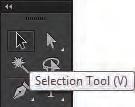 1 Position the pointer over the Selection tool ( ) in the Tools panel. Notice that the name and keyboard shortcut are displayed.