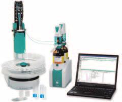 The sample is pipetted into Automated coulometric KF titrations an external coulometric cell and then titrated there. The system is controlled by means of the tiamo titration software.