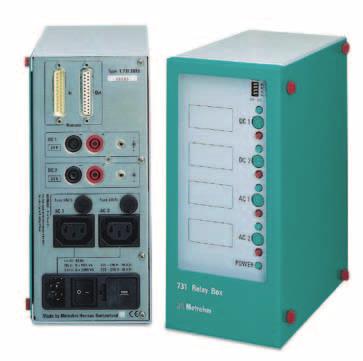731 Relay Box Two 115/230 V AC outputs Two DC outputs One standard cable is sufficient for communication with all Metrohm instruments Additional device for controlling up to four external devices