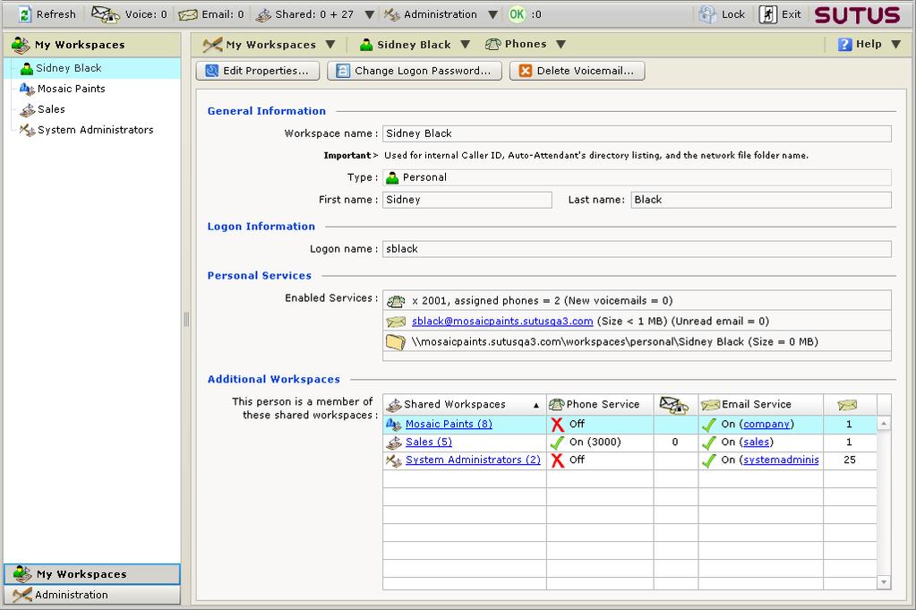 Figure 8Workspace Properties in Business Central Manager 2 In the My Workspaces explorer, select your