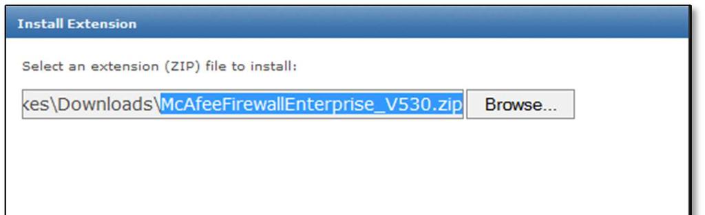4. Browse to the Firewall Enterprise epolicy Orchestrator