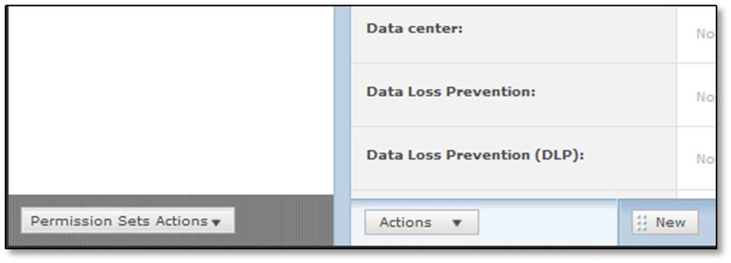6. Create a permission set that allows data transmission. Select New from the bottom of the page. 7.