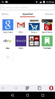 Click menu to access the Opera internet browser options Gmail Gmail