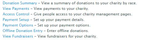P a g e 26 Charity Management (Charity Access) Charity Access When a charity is granted direct payment access, they will als have access t their wn charity management dashbard s they can view their
