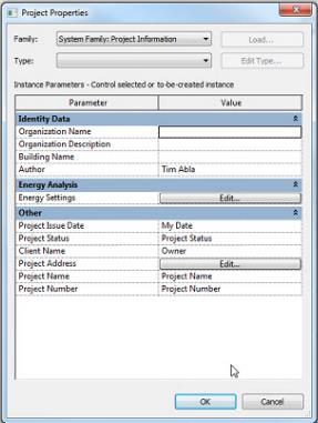 Revit integration Capture and manage project properties