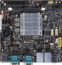 10 Industrial Motherboards EMB-BT2 Mini-ITX Embedded Motherboard with Intel Celeron J1900 Processor, SATA2 x 2, USB 2.0 x 10, Dual LVDS COM x 3 DIO ATX Power SODIMM X 1 SATA 3.