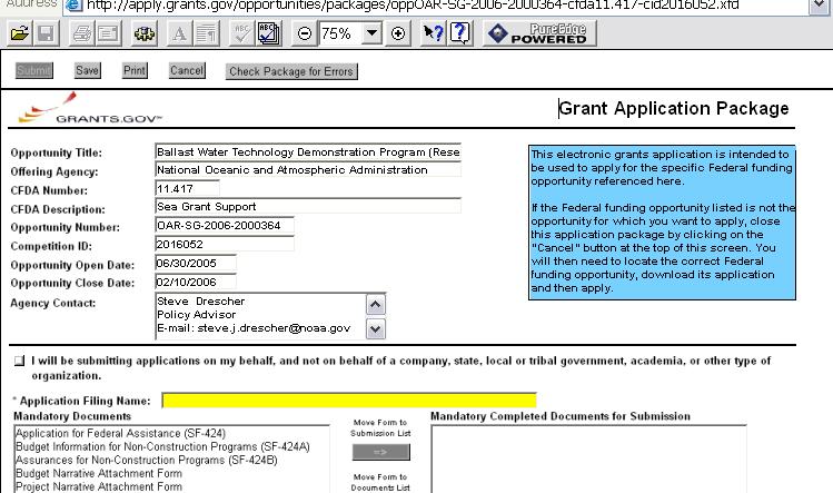 SAVING THE APPLICATION PACKAGE FILE VERY IMPORTANT INFORMATION ABOUT SAVING AFTER YOU HAVE FIRST ENTERED INFORMATION!
