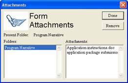 You will return to the Attach window. Repeat this process until you have attached all of the necessary documents.