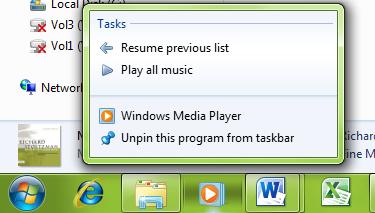 It is available for taskbar items by right-clicking on the item, which brings up a menu of relevant options, including pinned items and the ability to open or close the