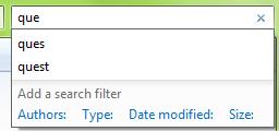 If the filter does narrow the list of search results, you should see a different list in the search results window.
