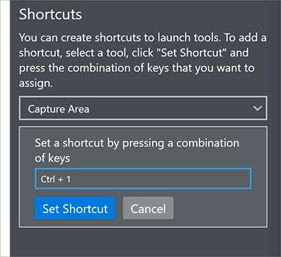 Parallels Toolbox Preferences 2 Click Set Shortcut and press the key combination you want to use to launch the