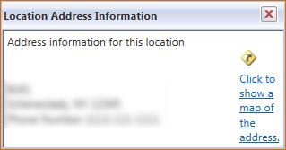 If required, use the Click to show a map of the address link to view the location on a map. The map opens in a new window.