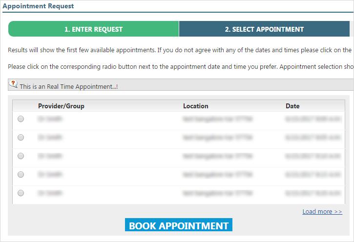 From Make appointment for, select the time frame for your appointment, such as next week or next month.