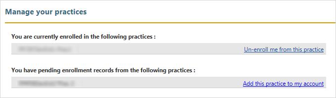 1 Log on to your NextGen Patient Portal account. 2 Select a new practice name. 3 Click Add Selected Practice(s).