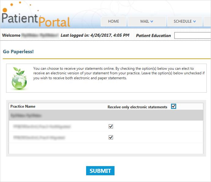 User Guide for NextGen Patient Portal 2.4.3 Manage Statement Notifications Based on your practice, you can receive only electronic statements through NextGen Patient Portal.
