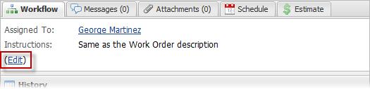 The Assign and Dispatch Section Modifying the Instructions field does not alter the Description field in the Work Order Details section.