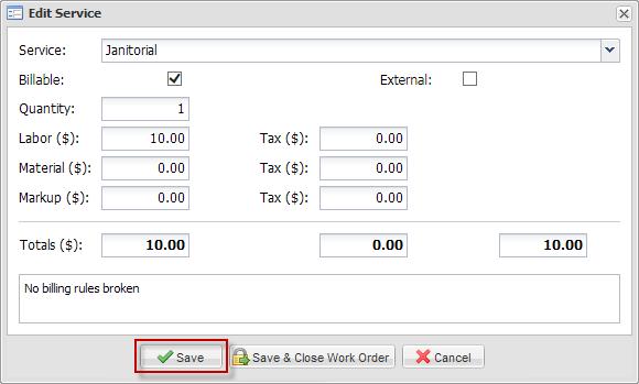 2. To modify a service that has been added, select the service from the list and click Edit. A popup window will appear.