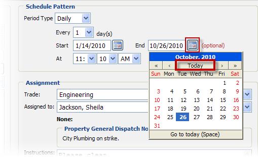 Stopping a Recurring Schedule 1. Use the Click here to view the Schedule link to display the schedule. 2.