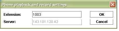 6. ext go to options and enter the extension number of the telephone to be used. Figure 17. Phone Playback and ecord ettings creen 7. o start recording, click on the record icon.