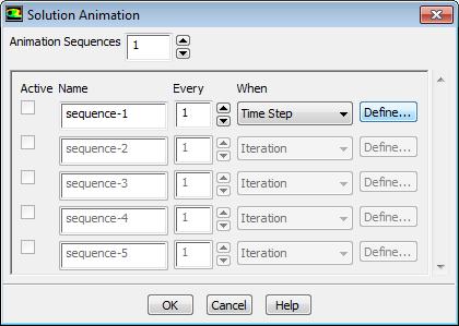 Setting up an Animation [1] Solution>Calculation Activities>Solution Animations>Create/Edit.