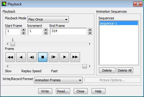 Reviewing the Solution When the calculation is complete: Graphics and Animations>Solution Animation Playback>Setup. Selecting the "Play" button will let you review the animation.