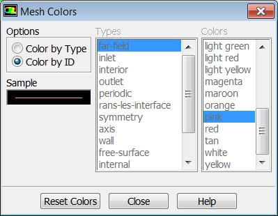 "Display>Mesh" from the menu bar, click the Colors button,