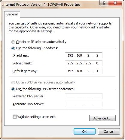 Step 4 Select Use the following IP address and enter the IP address of the network adapter. The IP address must be 192.168. 2. X (X is a number in the range of 2 to 254).