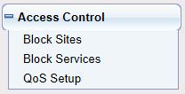 contains Block Sites, Block Services and QoS Setup.