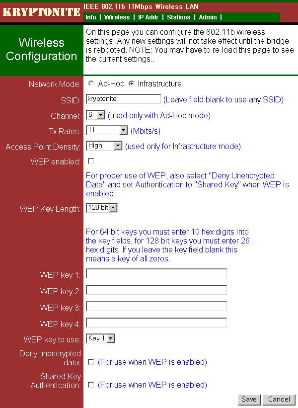 is displayed. 2.2 Wireless Configuration Page You can open the Wireless Configuration page by clicking Wireless in the upper menu bar. On this page, you can configure the wireless network settings.
