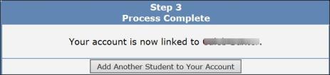 You can click on Add Another Student to Your Account to add another student, or you can click on the Home menu to view information on the current student that