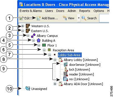 Viewing Device and Door Configuration Chapter 5 Tip Door configurations can be assigned to any level of the hierarchical map. You can drag-and-drop Gateways and Doors from one location to another.