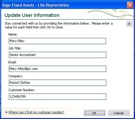 Installing : Upgrading from a Prior Version Step 4: Starting the Application 2. Select the Sage Fixed Assets program group from the Programs submenu. 3. Select the Lite Depreciation icon.