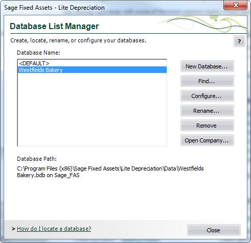 Troubleshooting Moving and Reconfiguring Databases B 9. Click the Finish button to return to the Database List Manager dialog.