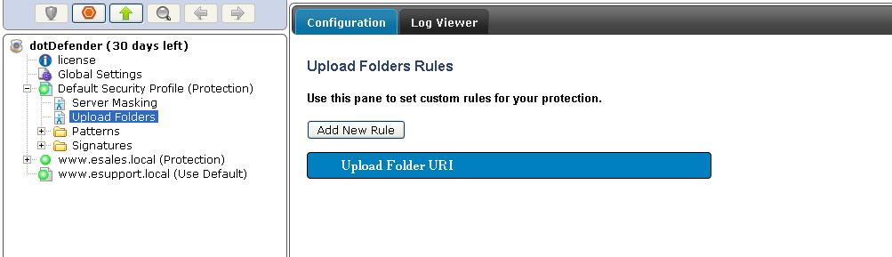 Configuring Website Security Profiles Upload Folders Protection 8. Click Close. 5.