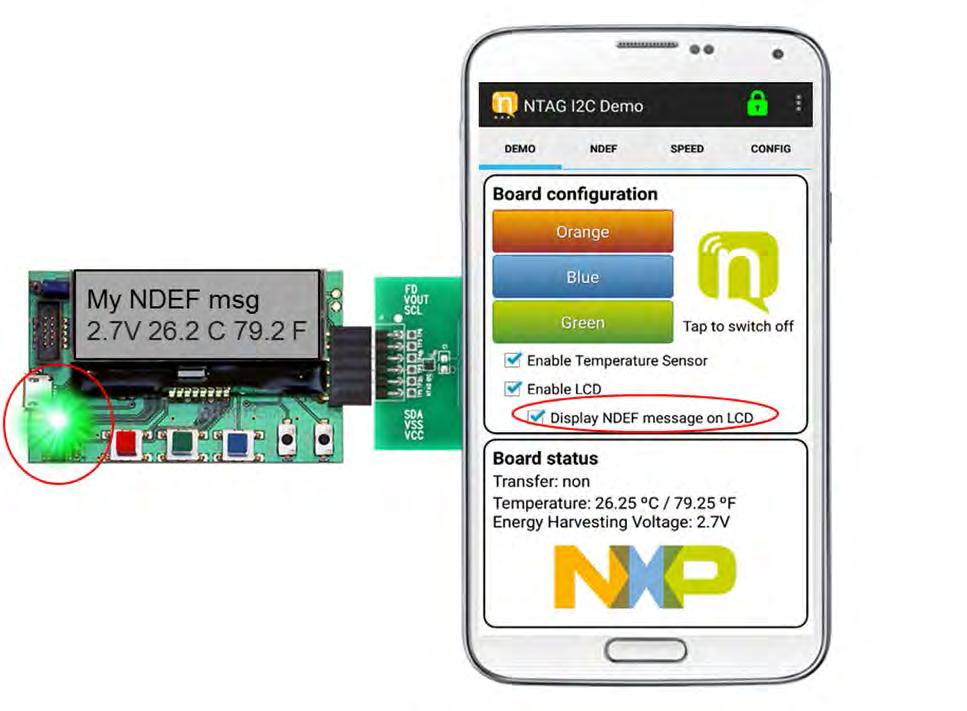 Fig 14. Displaying NDEF on NEK board LCD 4.