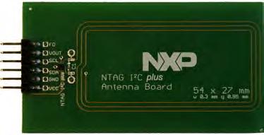 I. The RF interface to an NFC reader. II. The I 2 C interface to the NTAG I 2 C plus Explorer board. Fig 3. Antenna board with NTAG I²C plus IC 3.1.