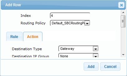 SBC Configuration Examples Figure 3-11: Call Routing Rule from LAN IP PBX to PSTN Gateway The figure below shows the IP-to-IP Routing table with the configured alternative routing rule: Figure 3-12: