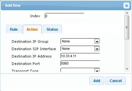 SBC Configuration Examples Note: The asterisk (*) value of the 'Destination Phone Prefix' parameter denotes all dialed calls and therefore, there is no need to specify the source IP Group. 3.2.