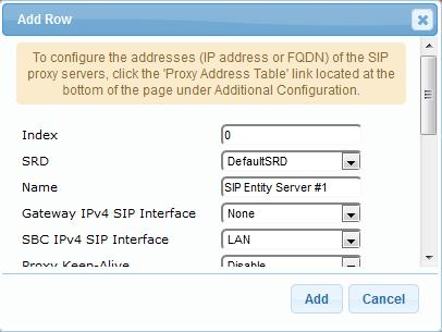 SBC Configuration Examples 6.3 Step 3: Add Proxy Sets for SIP Servers The Proxy Set defines the actual address of SIP server entities in your network.