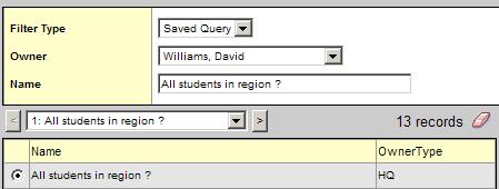 Using the Filter, Field Sets, and Sort Order Menus The Filter menu is used to determine the group of records that appear on the page, such as all active students or former students The Field Sets