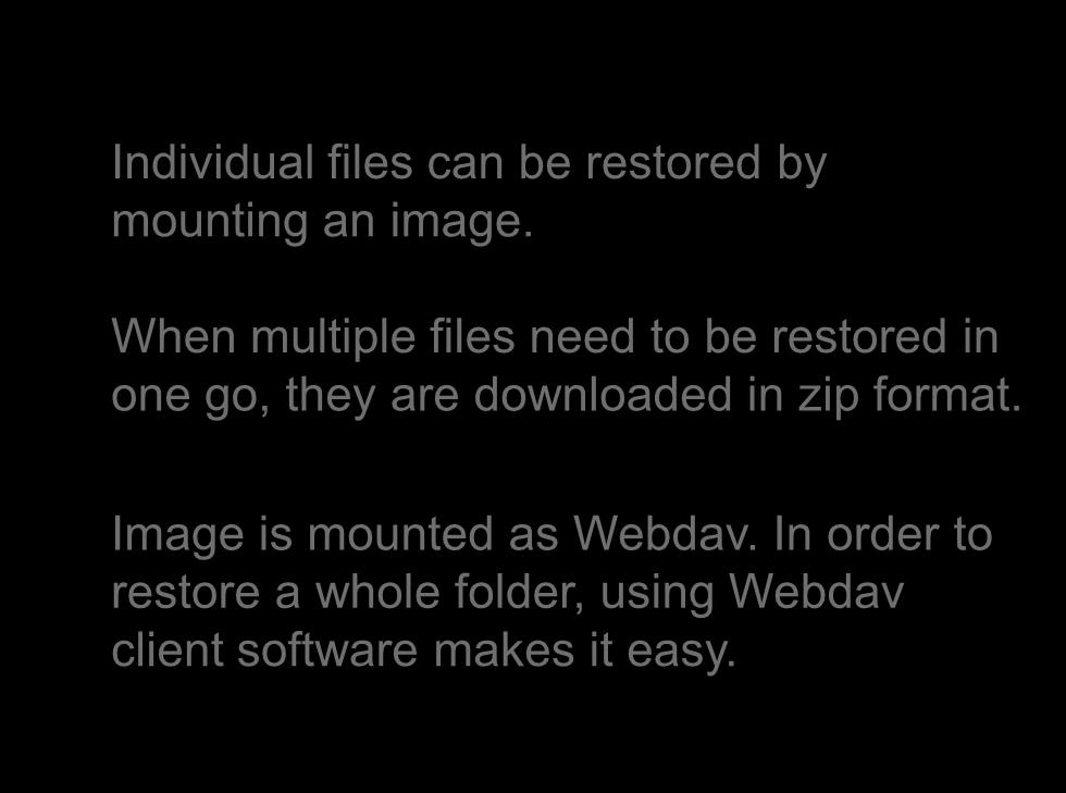6. Restoration (3) Restoration of Individual Files