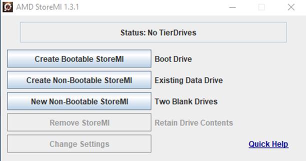 Step 1: Select Create Bootable StoreMI.