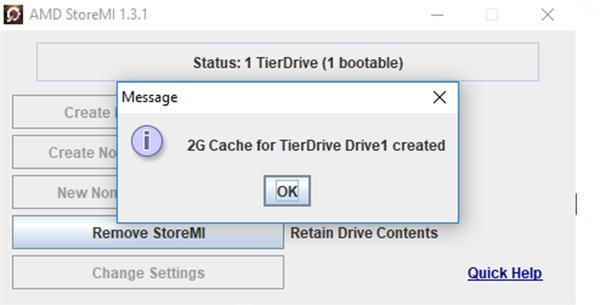 Change StoreMI Declared Disk Type A StoreMI tiered drive may be optionally declared to the operating system as either a virtual SSD or a virtual HDD.