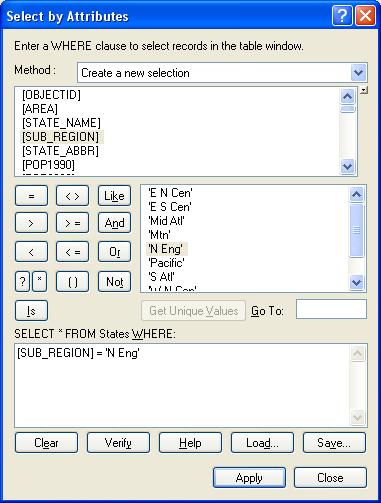 Queries are made using SQL (Structured Query Language), however in many systems this is facilitated through icons, menus or dialog boxes. ArcGIS uses a dialog box.