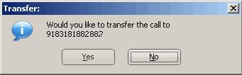 At any time before or after the person you re transferring to answers the phone, you can cancel the transfer by clicking the No button or by closing the dialog box.