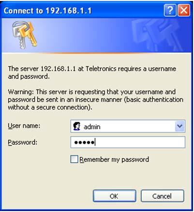 which the EZMIMO belongs. To log in to the web interface, enter the user name and password in the prompt that appears, as shown in Figure 3.