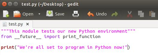 Testing Our Environment Let s create a little Python program to test everything.