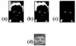 Let B be the binary image given by Figure 2: (a) Thresholded difference image D and (b) corresponding grey level image E.